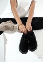 Women’s Suede Ankle Winter Boots Shearling Fur Lined Cozy Warm Shoes